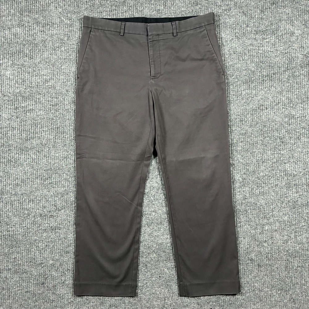 Express Producer Mens Pants Size 33x30 Gray Chino Stretch Flat Front Mid Rise